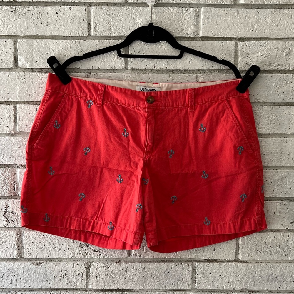 Old Navy Anchor Shorts - Washed Red - 5" inseam